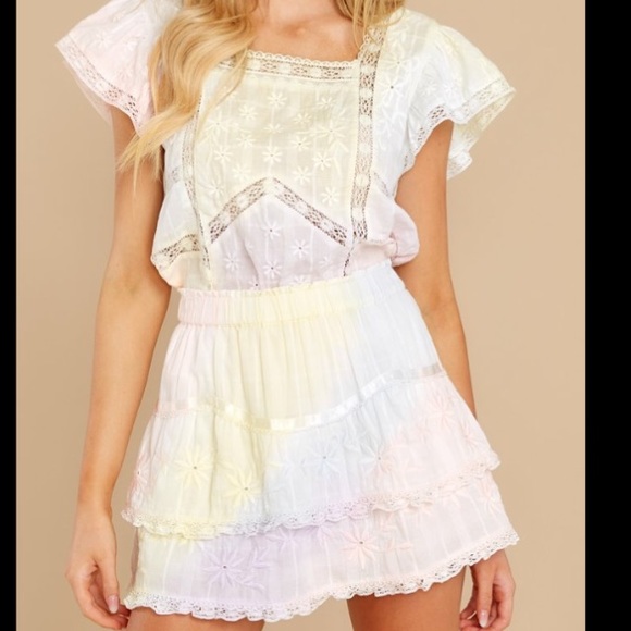 RARE Loveshackfancy Tully Skirt Bestseller Tie Dye - Picture 3 of 13